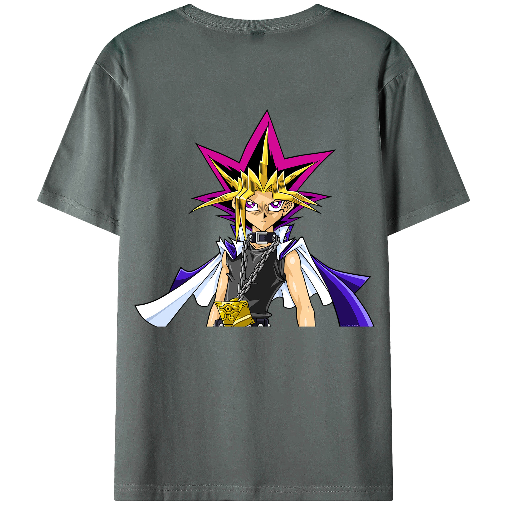 （画像用） 遊☆戯☆王 Yu-Gi-Oh! 綿100％ メンズ半袖Tシャツ（バックプリント） 通気性